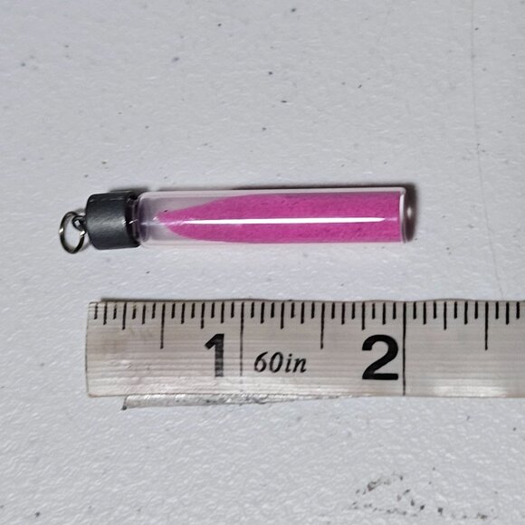 Mini Glass Vial Pendant Pink Powder Keychain Or Jewelry Accessory Craft DIY - Picture 3 of 3